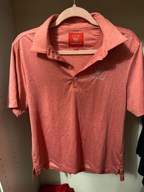 Women's Coral Button-Down Polo Shirt